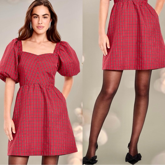THE OCCASION Dresses & Skirts - NWT Elegant Red Plaid Dress